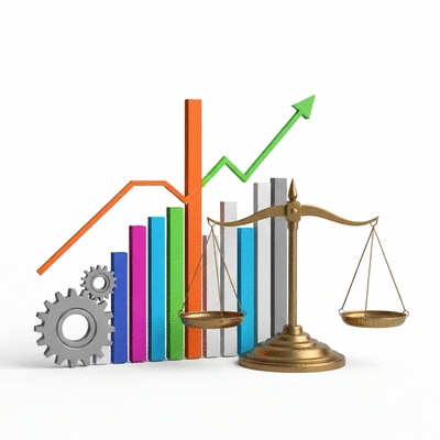 Abstract representation of economic growth and stability